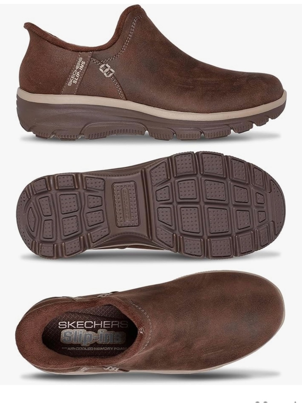 Skechers Women’s size 10 Chocolate Brown Slip-On Comfort Suede Ankle Boot